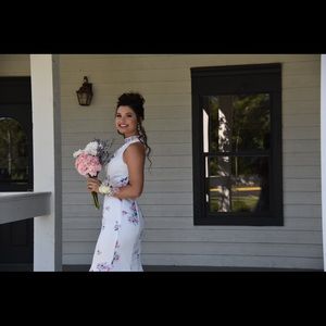 White Trumpet Prom Dress